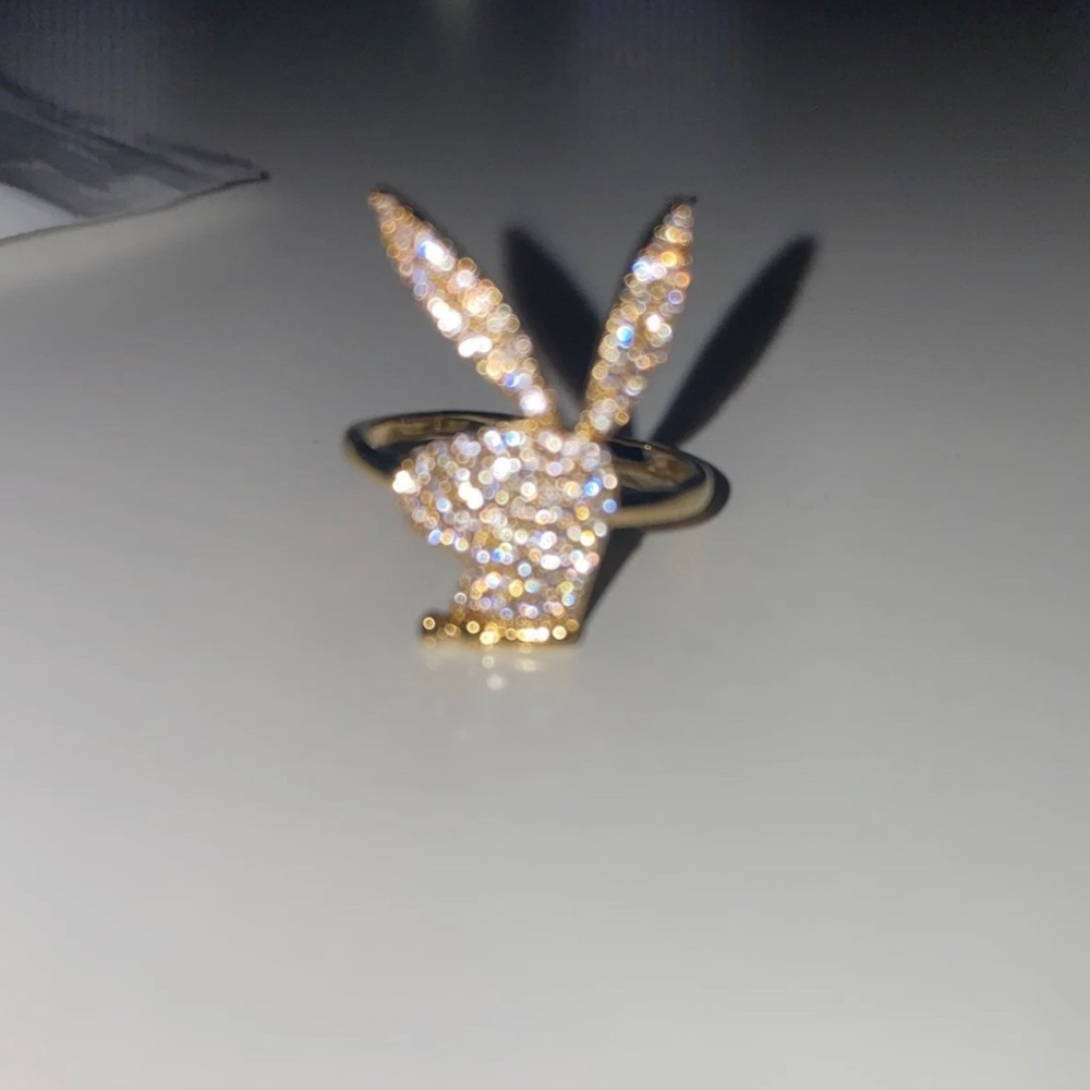Gold Playboy bunny Ring